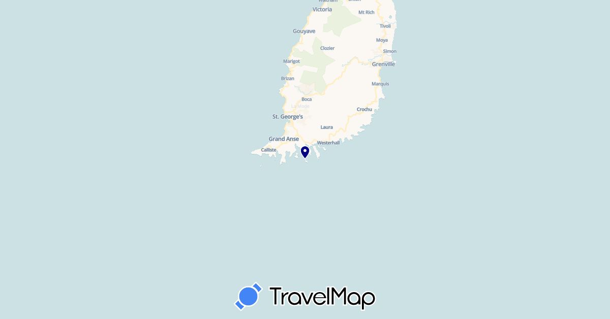TravelMap itinerary: driving in Grenada (North America)
